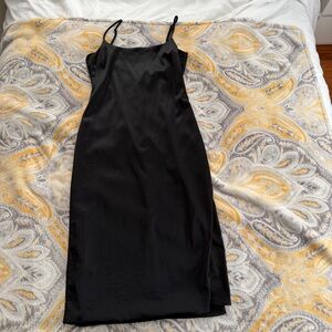 Abercrombie and Fitch Black Satin Midi Dress size Large